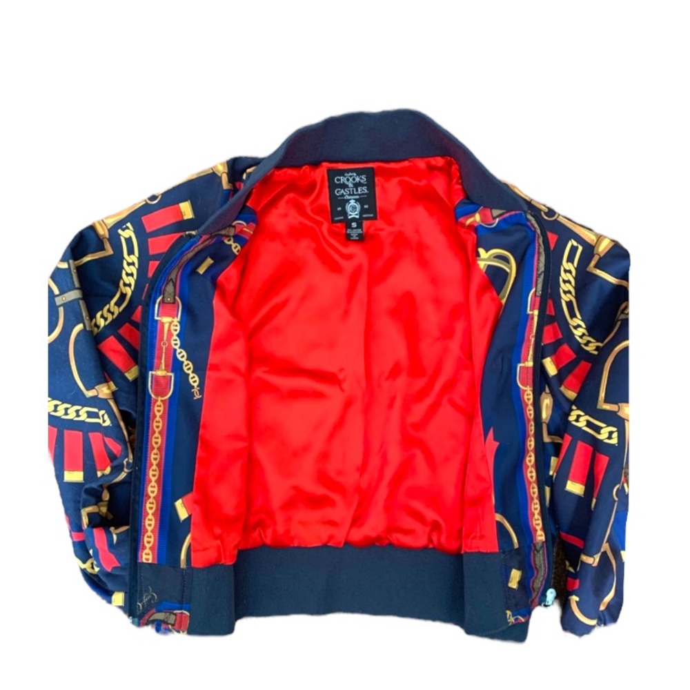 Crooks & Castles Chain Print Zip Up Bomber Jacket RARE - Picture 3 of 4